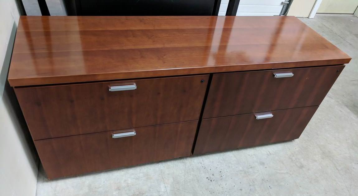 National Solid Wood Cherry Lateral Storage Credenza