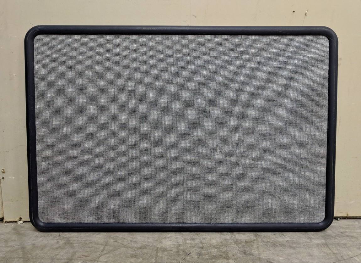 36x24 Quartet Gray Fabric Bulletin Board with Black Plastic Frame