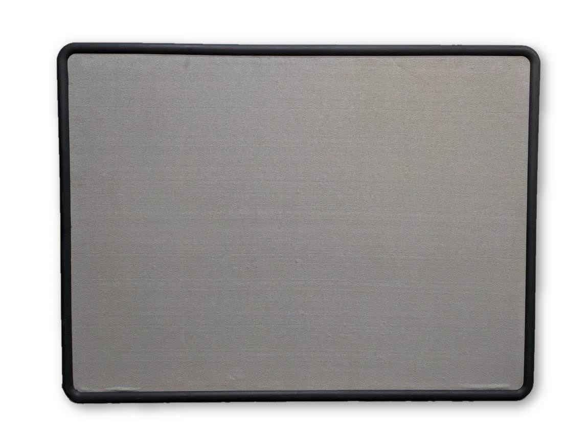 48x36 Quartet Gray Fabric Bulletin Board with Black Plastic Frame