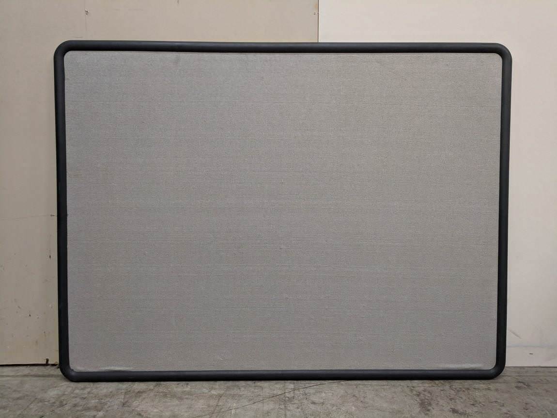 48x36 Quartet Gray Fabric Bulletin Board with Black Plastic Frame