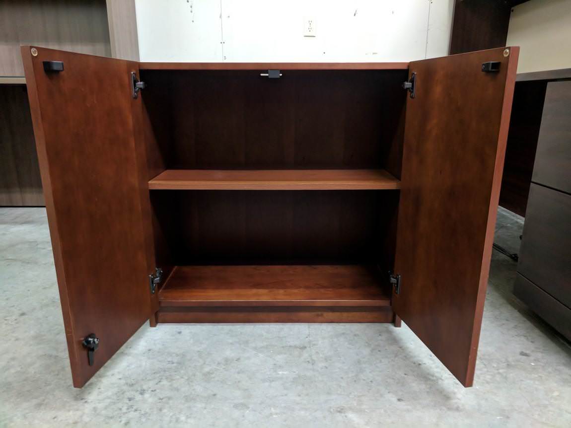 National Solid Wood Cherry 2 Door Storage Cabinet – 30 Inch Wide