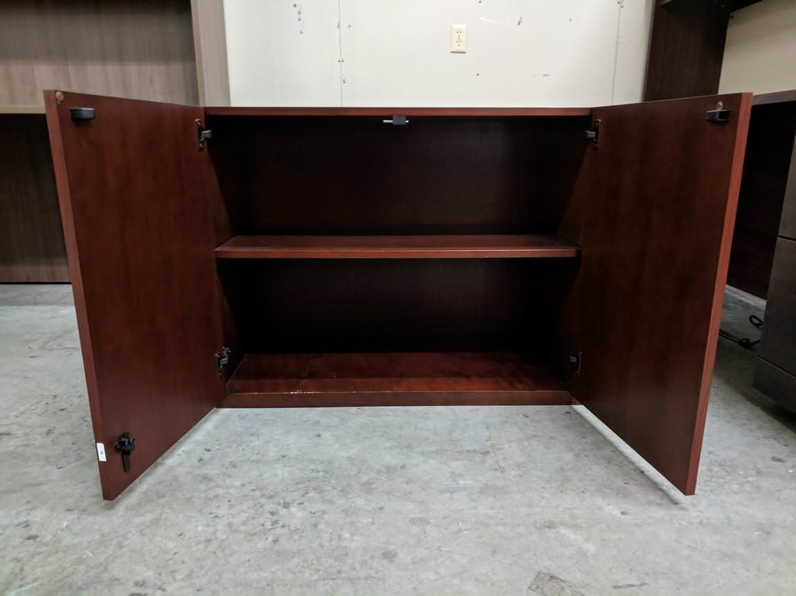 National Solid Wood Dark Cherry 2 Door Storage Cabinet – 36 Inch Wide