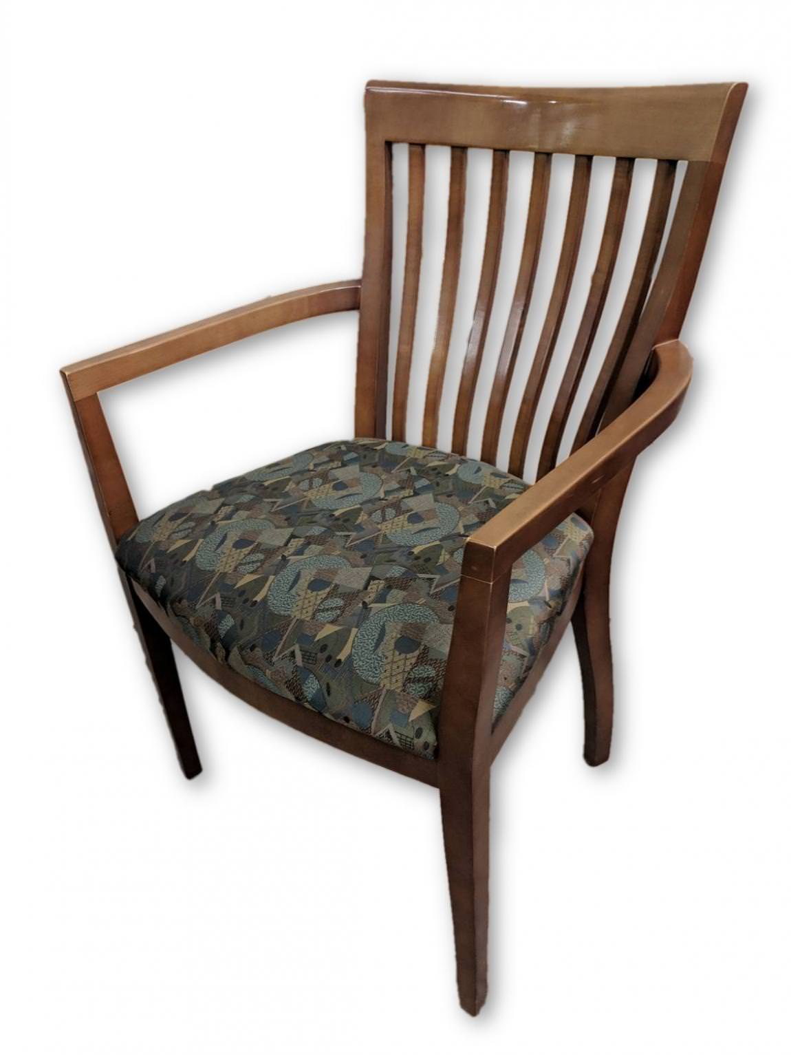 Bernhardt Blue-Green Guest Chairs with Solid Wood Frame