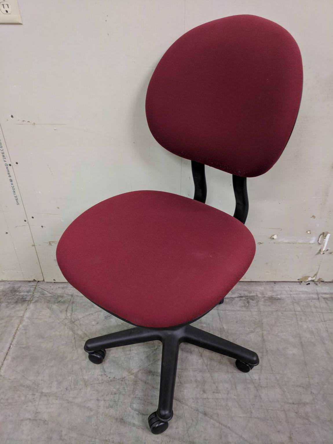Steelcase Red Rolling Office Chair without Arms