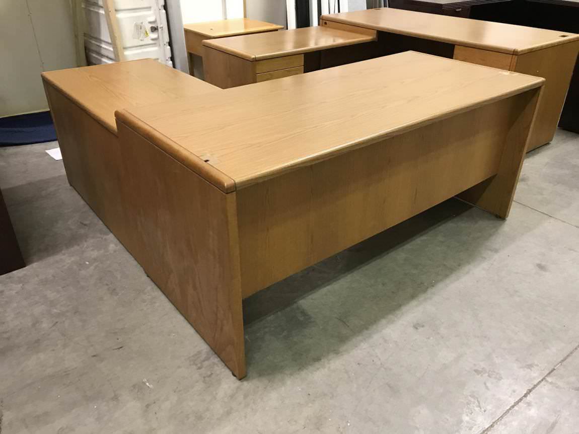 Kimball Solid Wood L-Shaped Desk with Right Return