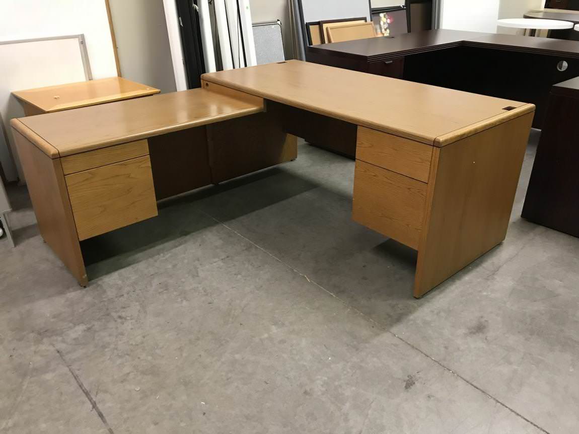 Kimball Solid Wood L-Shaped Desk with Left Return