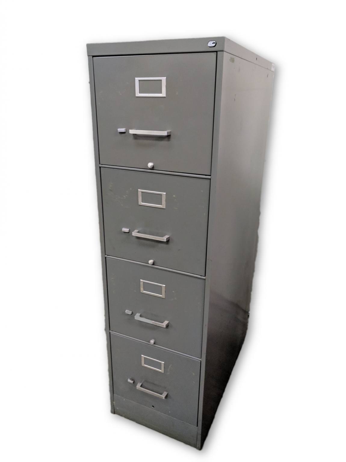 Gray 4 Drawer Vertical File Cabinet