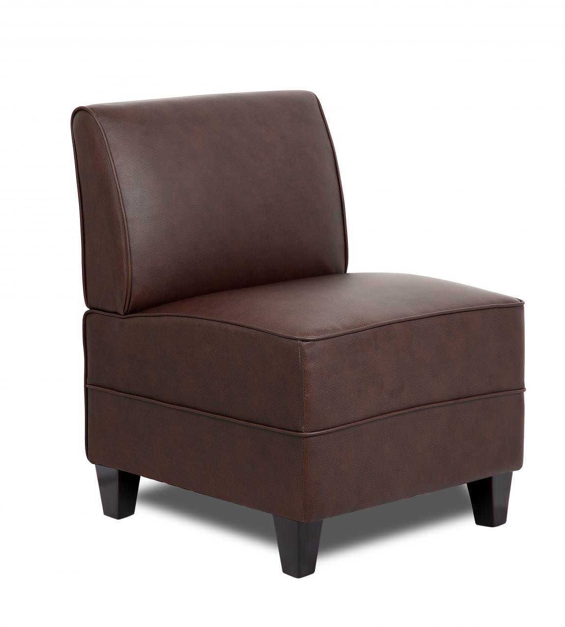 Brown Armless Club Chair