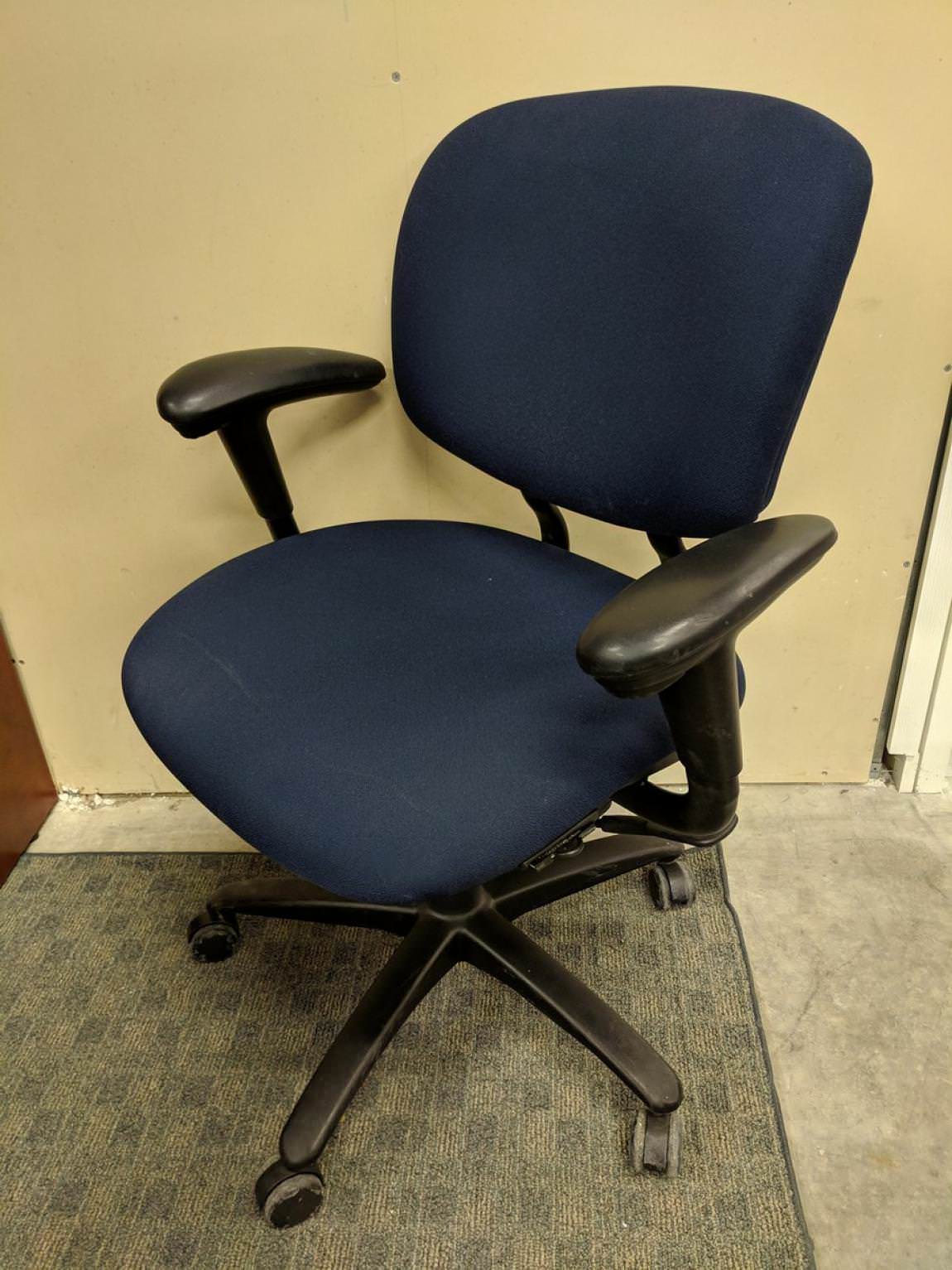 Haworth Blue Fabric Rolling Office Chairs