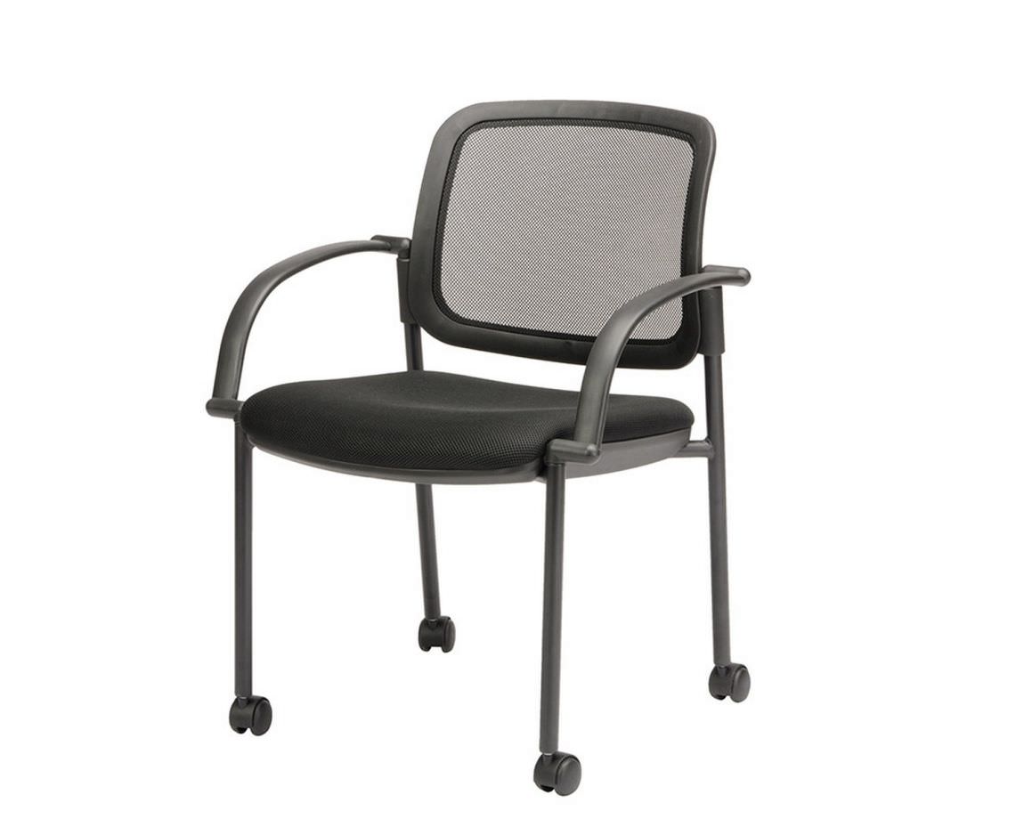 Black Metal Stacking Chair with Arms and Casters | Cello Stacking ...