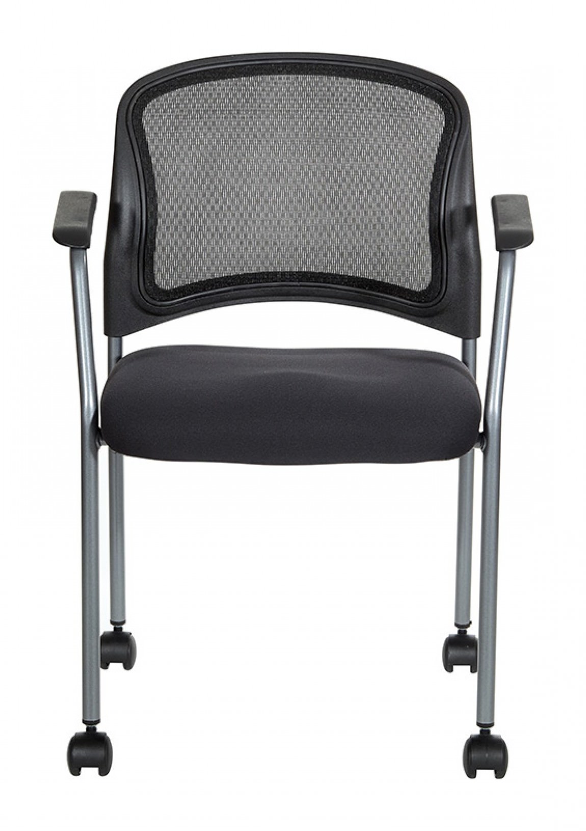 Rolling Mesh Back Stacking Chair