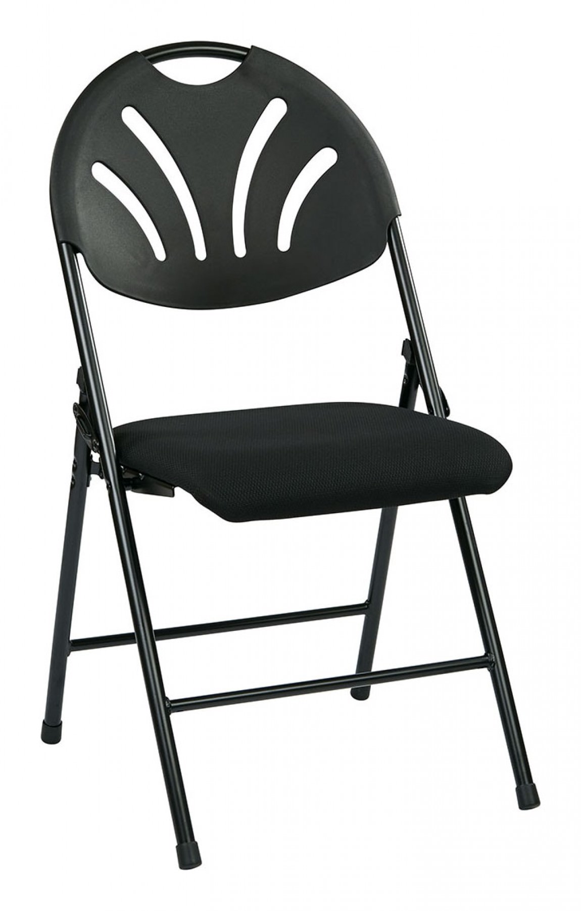 Black Folding Cushion Chair - 4 Pack 19.25 x 21.5 x 35.5