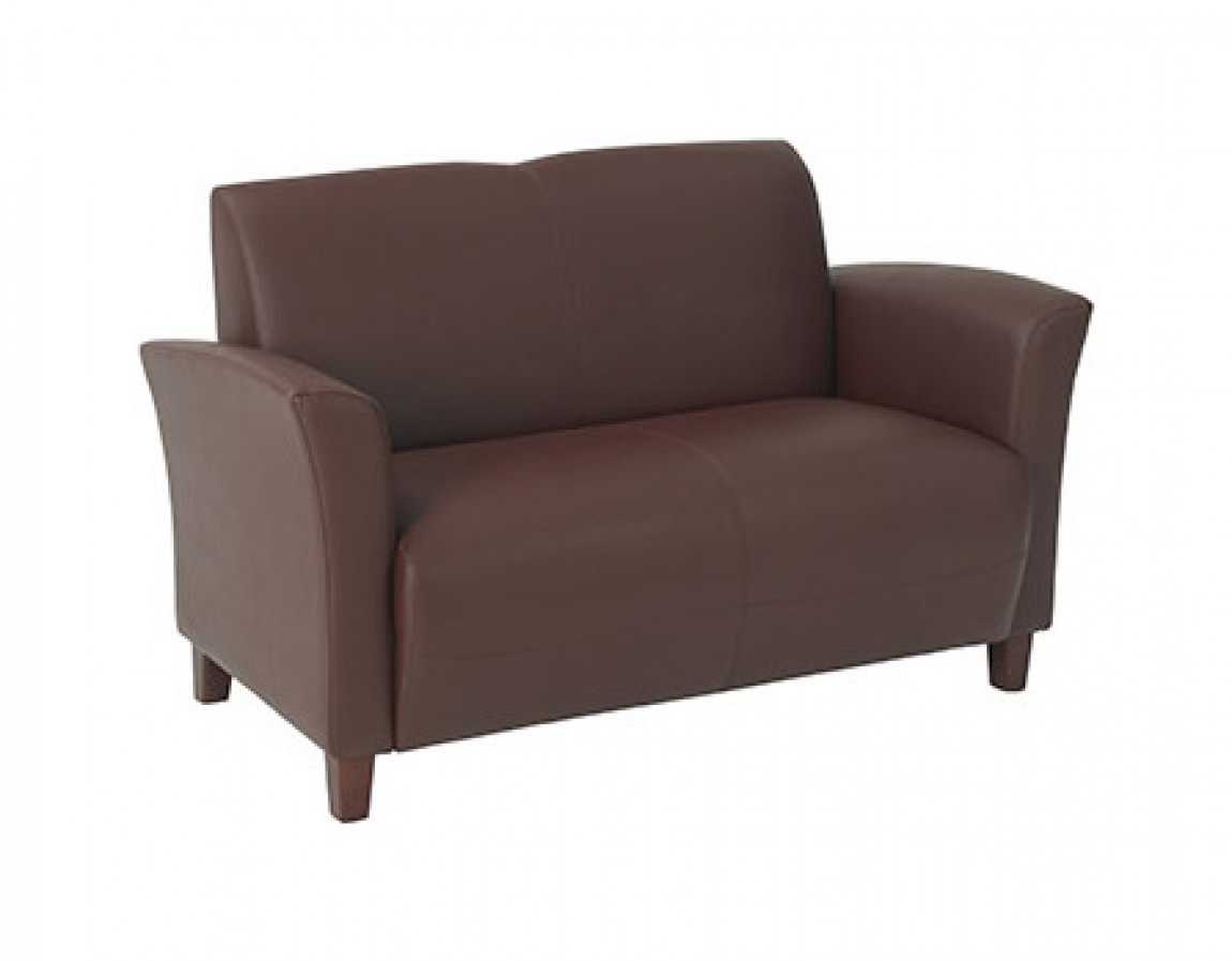 Leather Waiting Room Loveseat