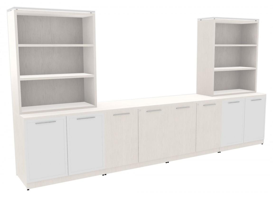 Credenza Wall Unit with Open Shelf Storage