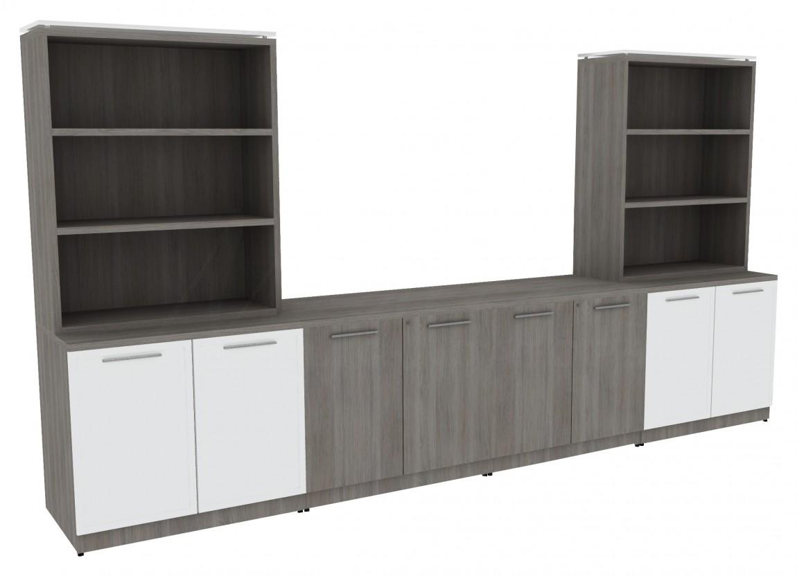 Credenza Wall Unit With Open Shelf Storage