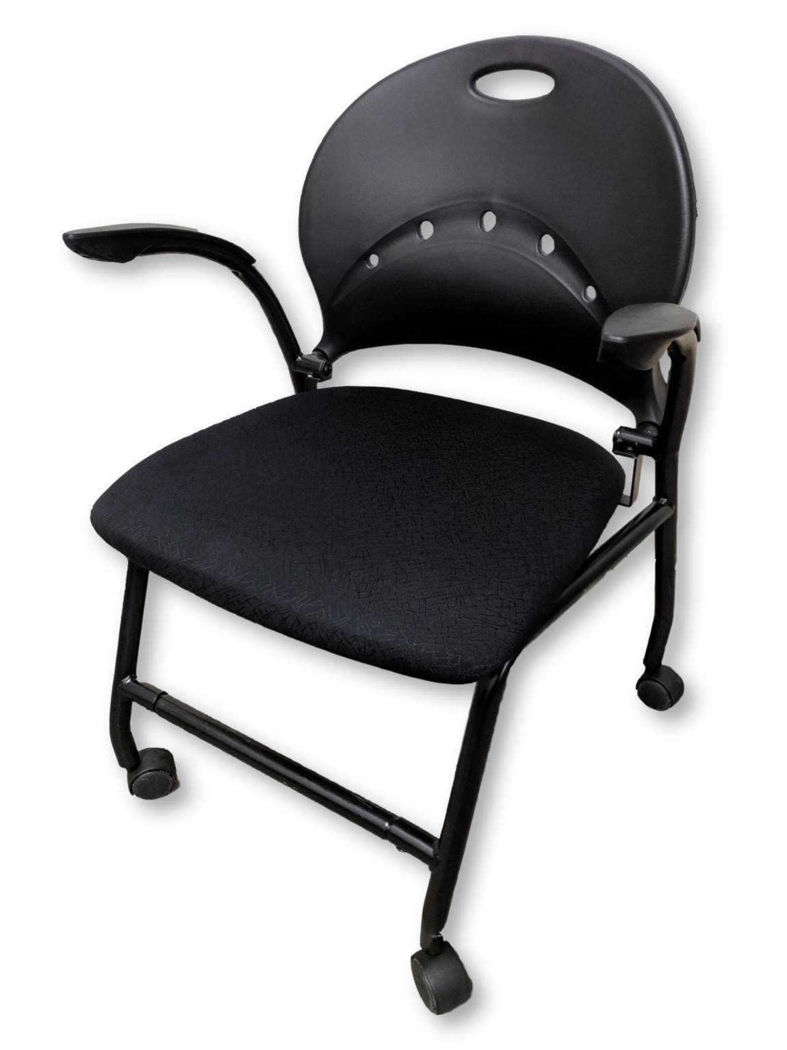 Black Nesting Guest Chairs with Casters