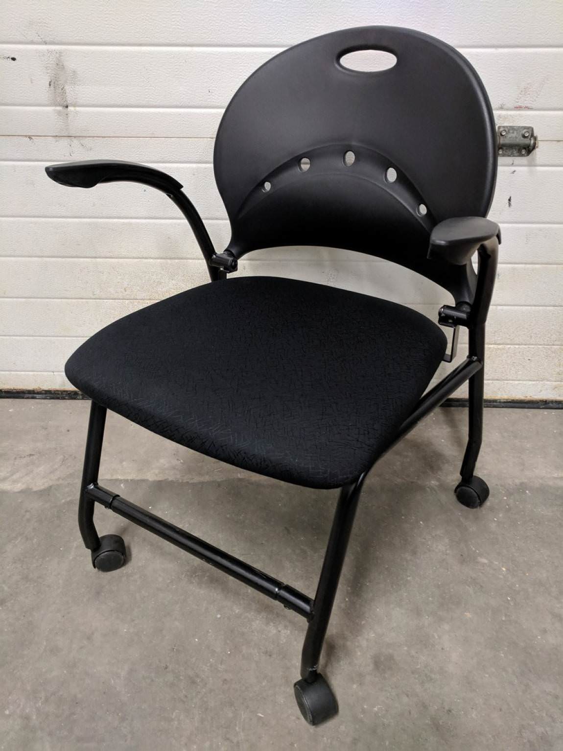 Black Nesting Guest Chairs with Casters