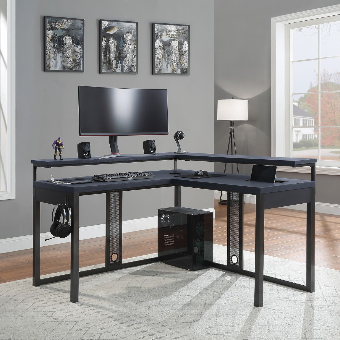 Bestier Gaming Desk With Power Outlet, 71.5 Inch LED India