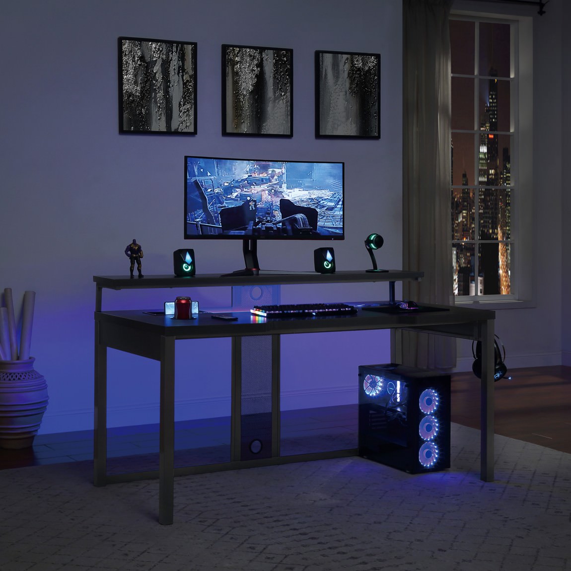 Gaming Desk With LED Lights
