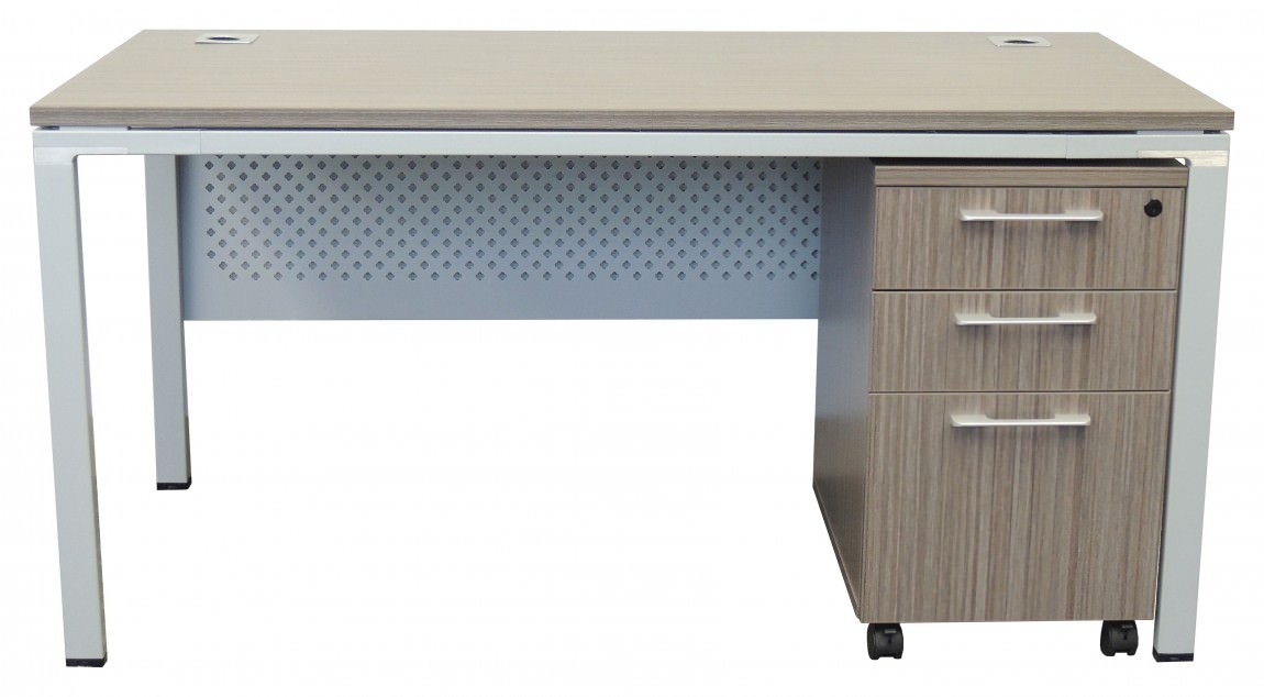 White L Shaped Desk with Drawers 66 x 66 x 29.5 - Simple System by Boss  Office Products