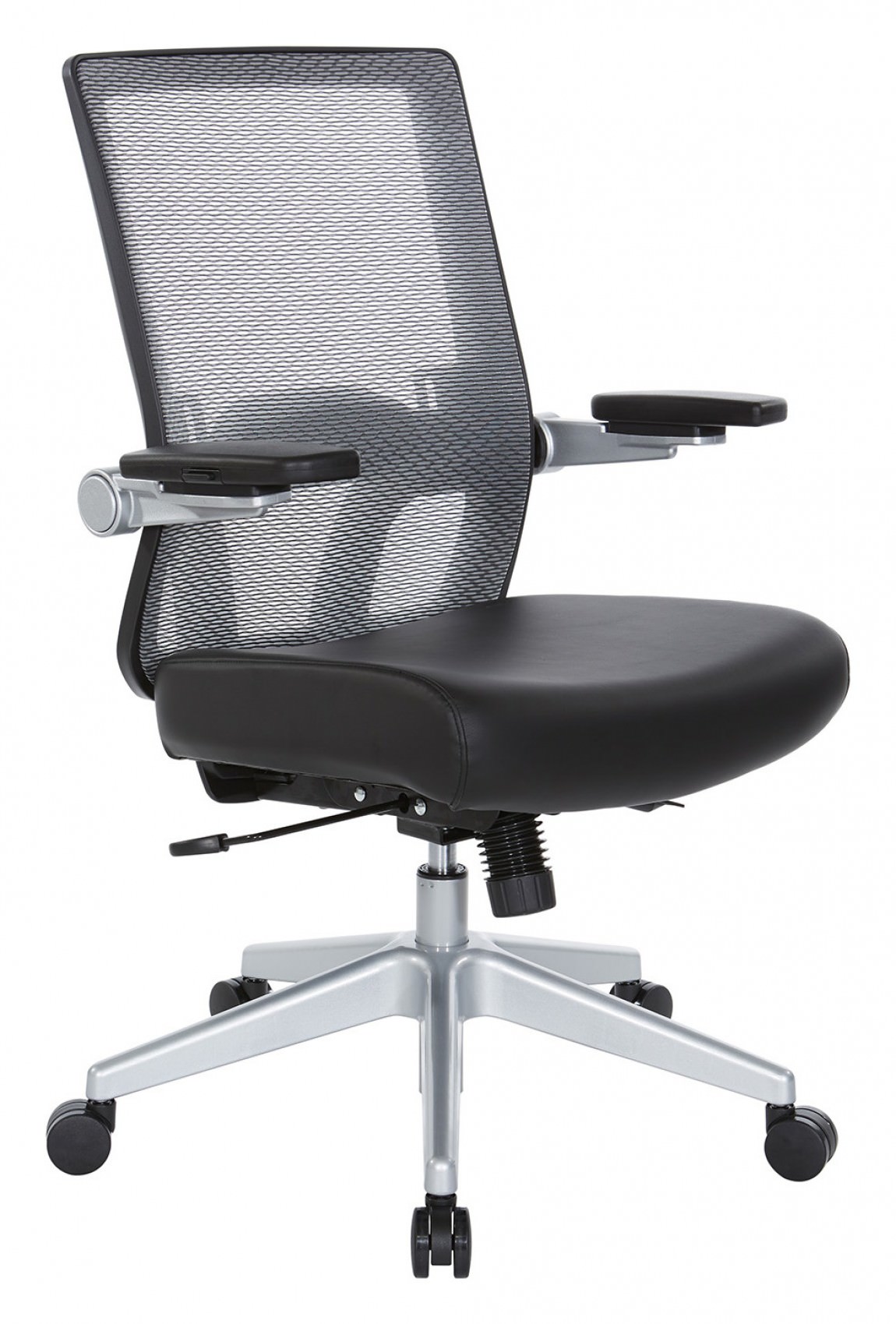 Ergonomic Chair with Leather Seat and Mesh Back by Office Star