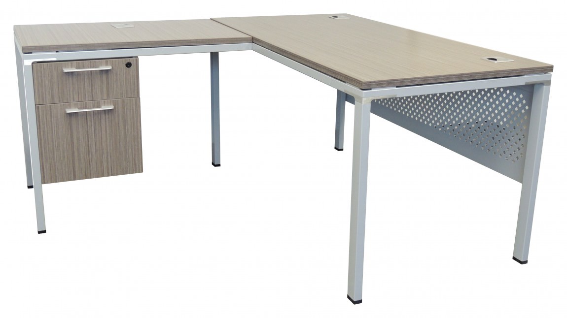 L Shaped Desk with Modesty Panel 66 x 66 x 29.5 - Simple System by Boss  Office Products