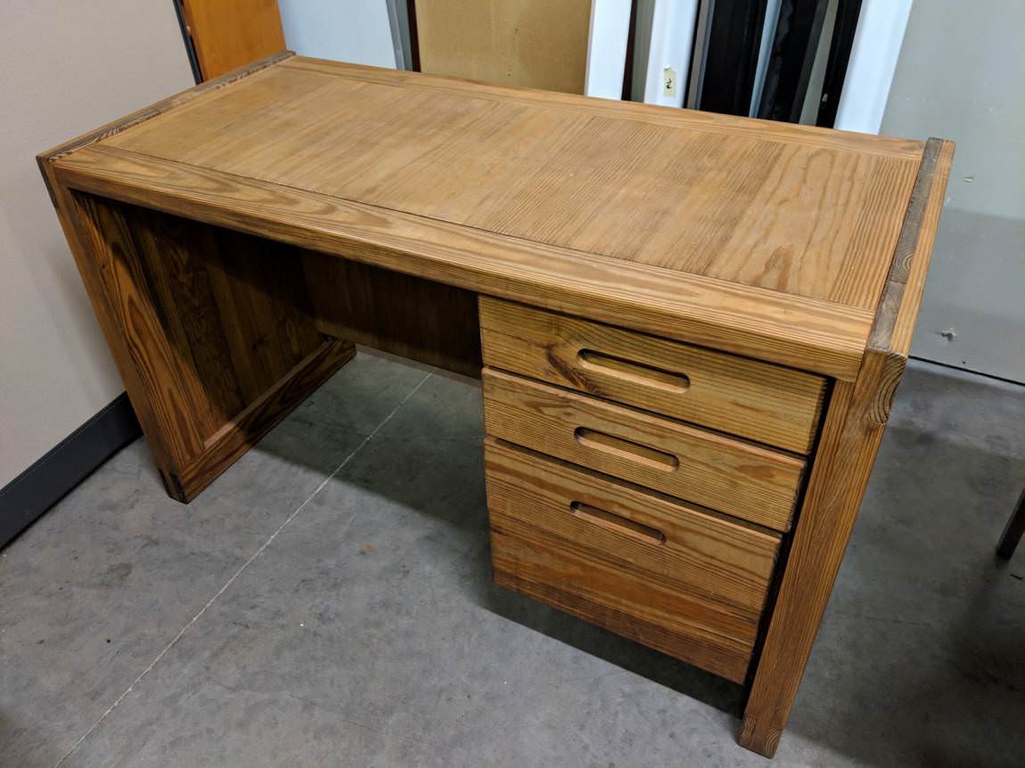 Small Wood Desk with Oak Finish