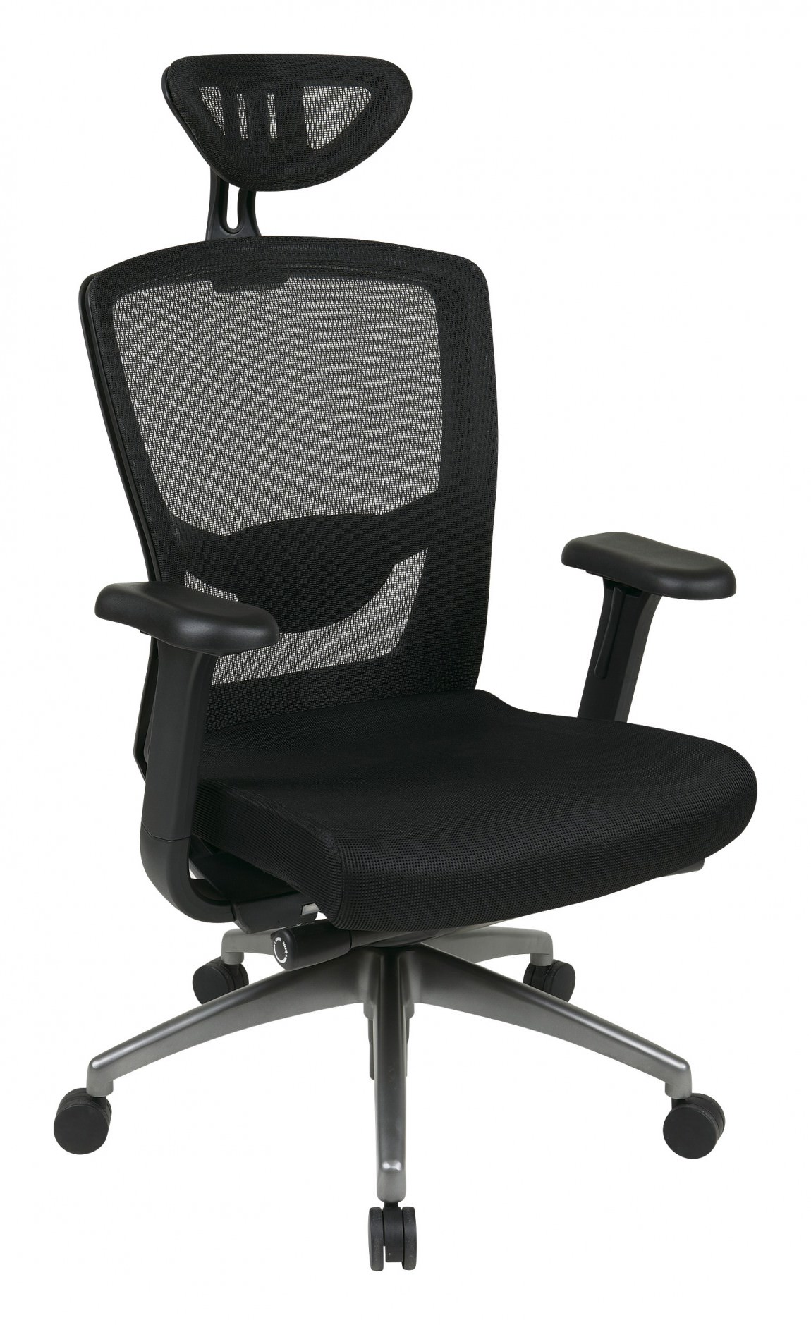 Pro-Line II Ergonomic Mesh High Back Office Chair with Titanium Finished  Base