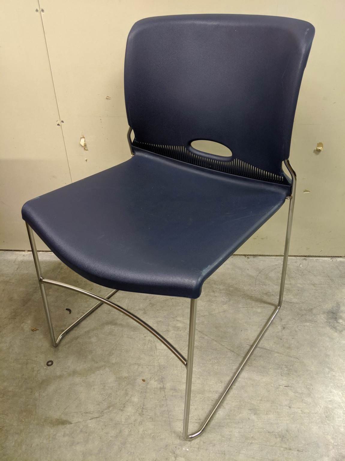 Blue Plastic Stacking Guest Chairs
