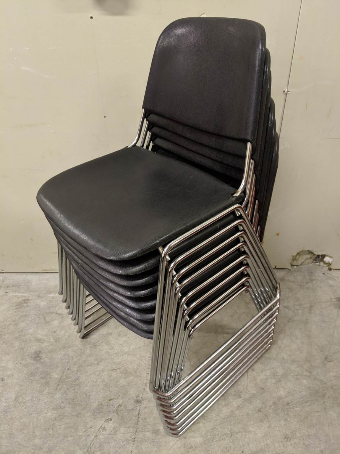Black Plastic Stacking Guest Chairs
