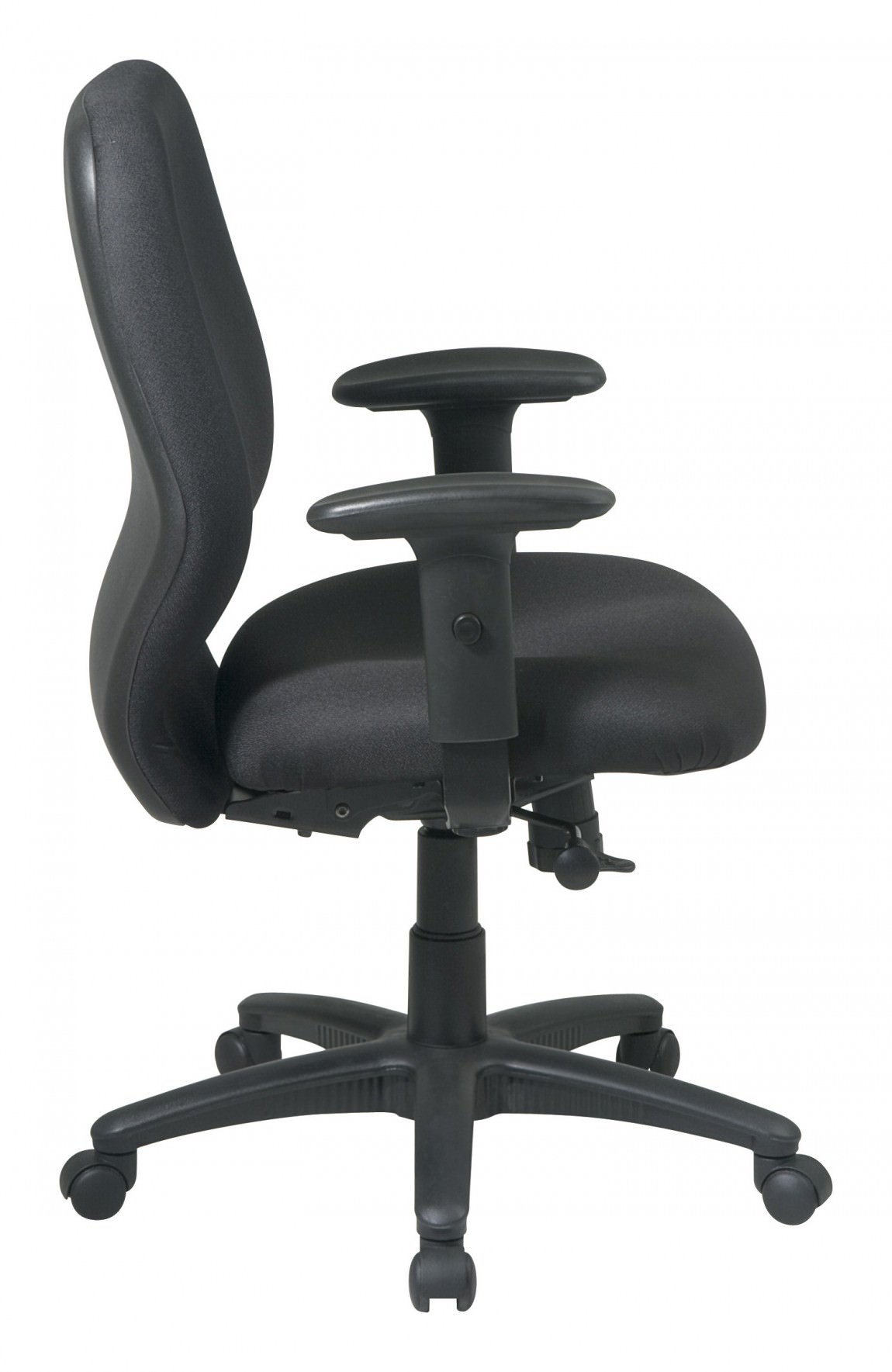 Black Mid Back Padded Office Chair  Work Smart by Office Star Products