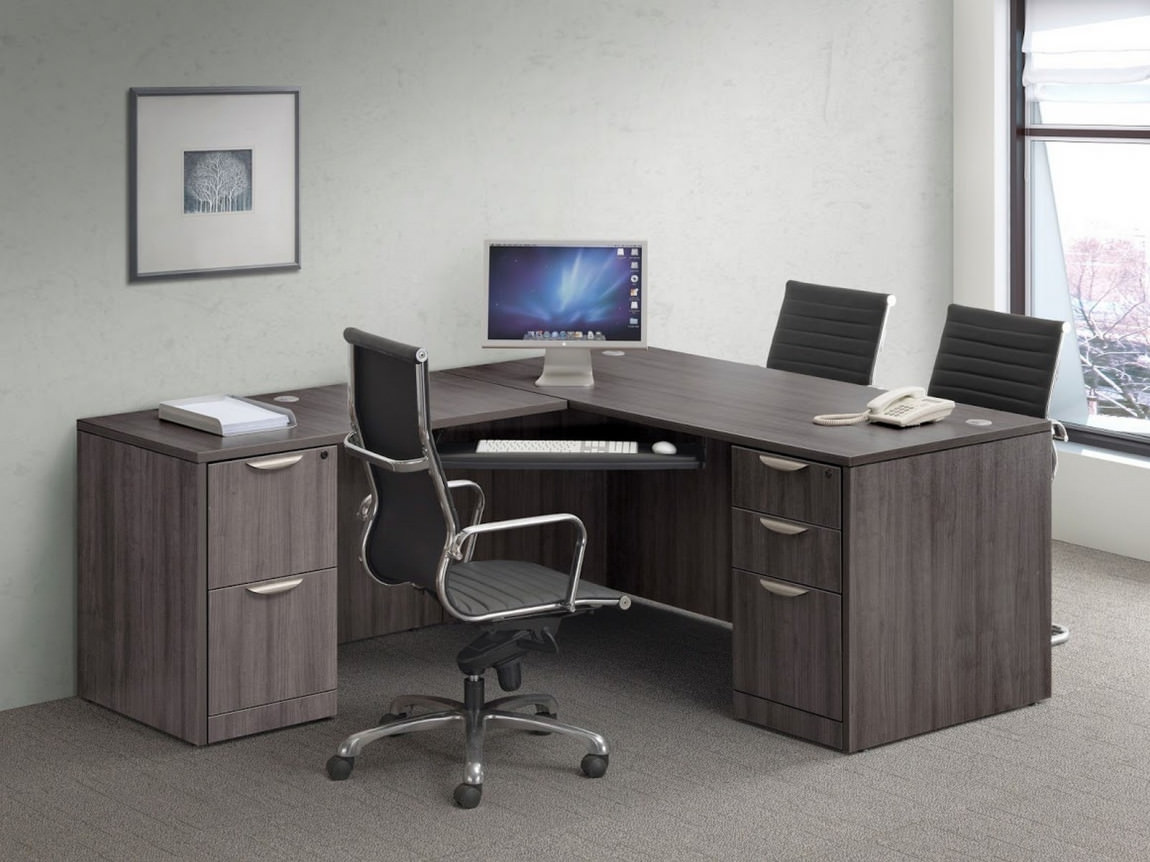 L Shaped Desk With Optional Drawers Keyboard Tray