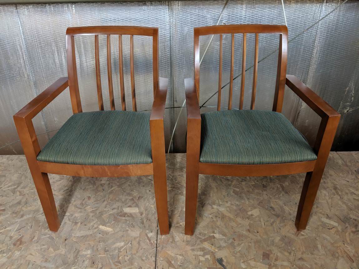 Steelcase Guest Chairs with Solid Wood Frame