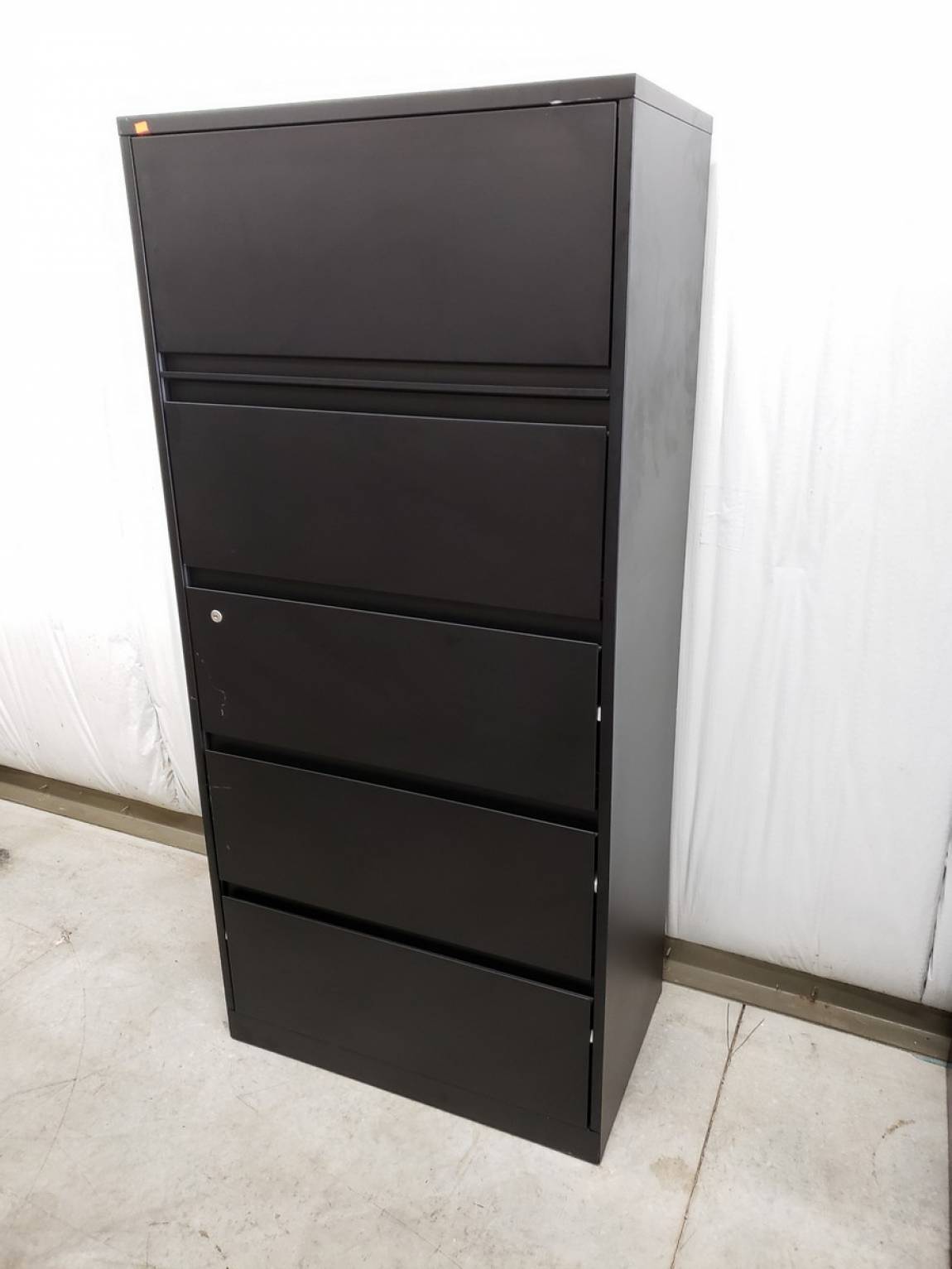 Steelcase Black 5 Drawer Lateral Filing Cabinet – 30 Inch Wide