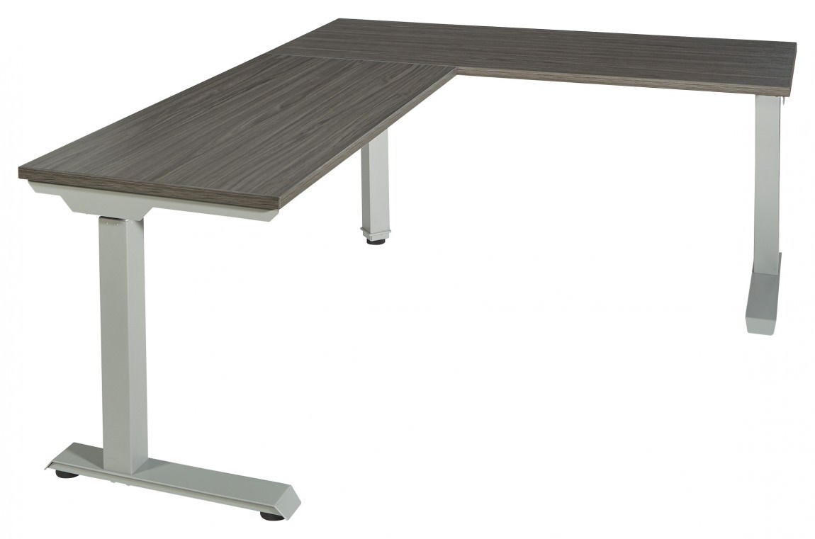 L Shaped Sit Stand Desk  Ascend II by Office Star Products