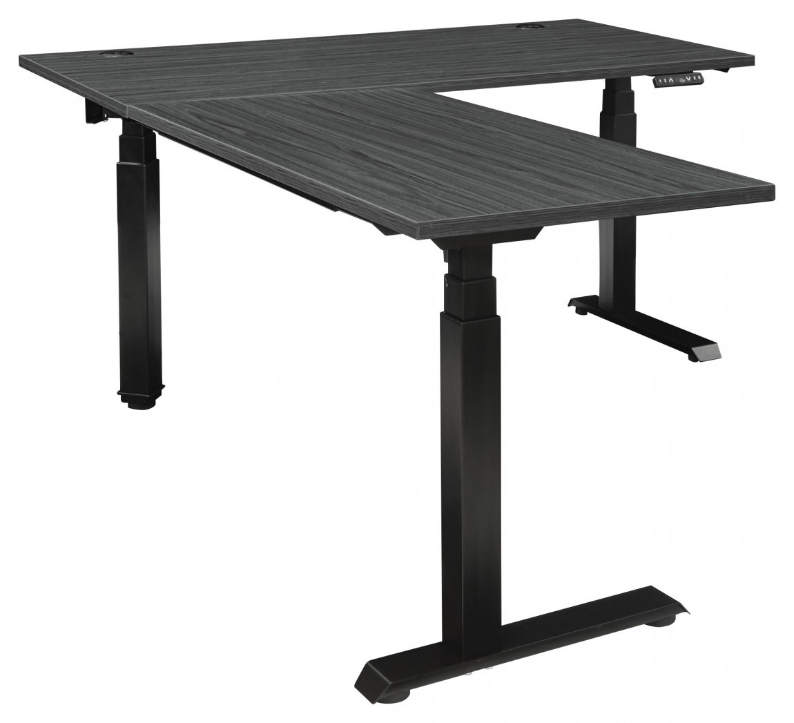 L Shaped Sit Stand Desk  Ascend II by Office Star Products