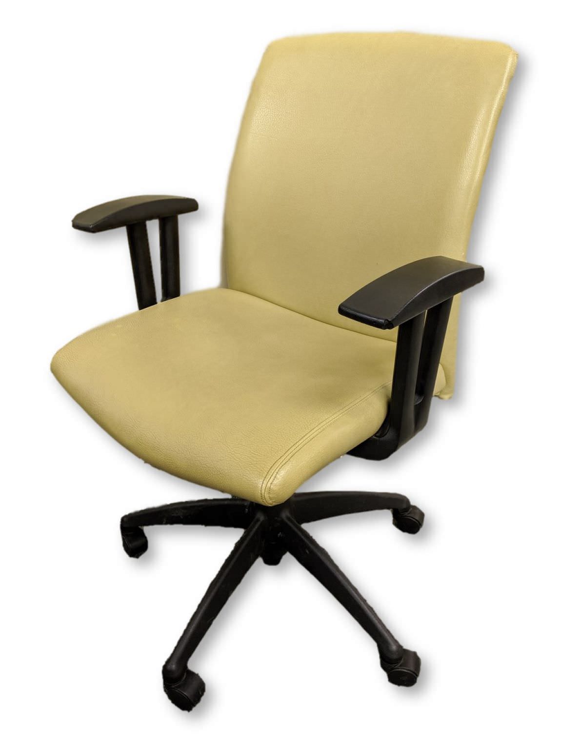 Tan Vinyl Rolling Office Chairs