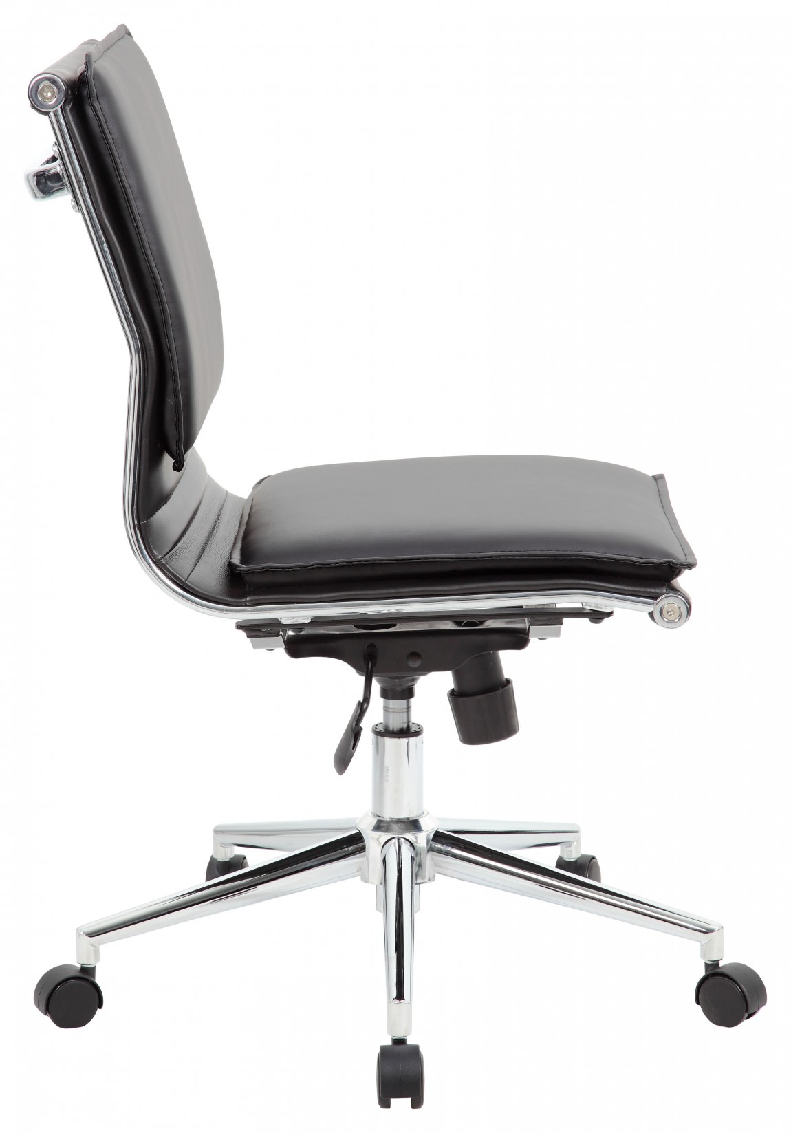 OFM Straton Series Mid Back Black Armless Vinyl Swivel Task Chair