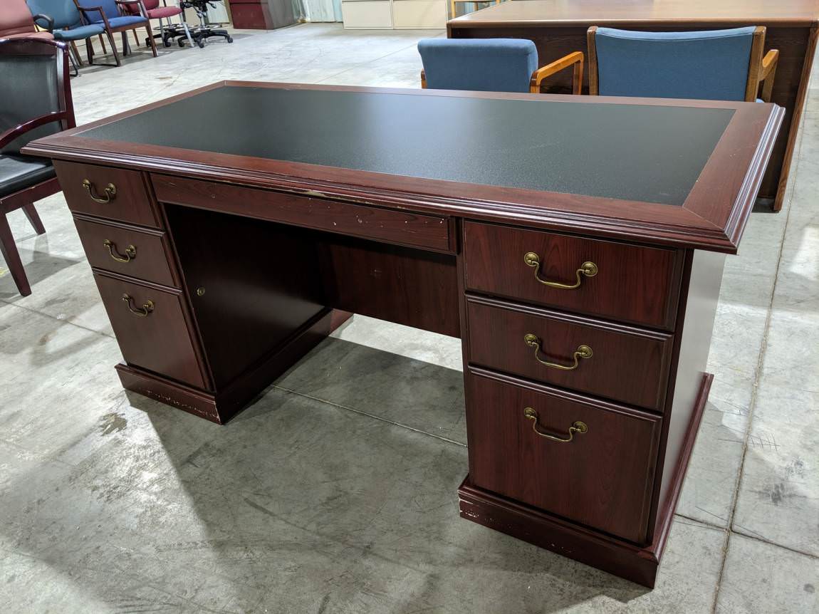 Mahogany Desk with Drawers