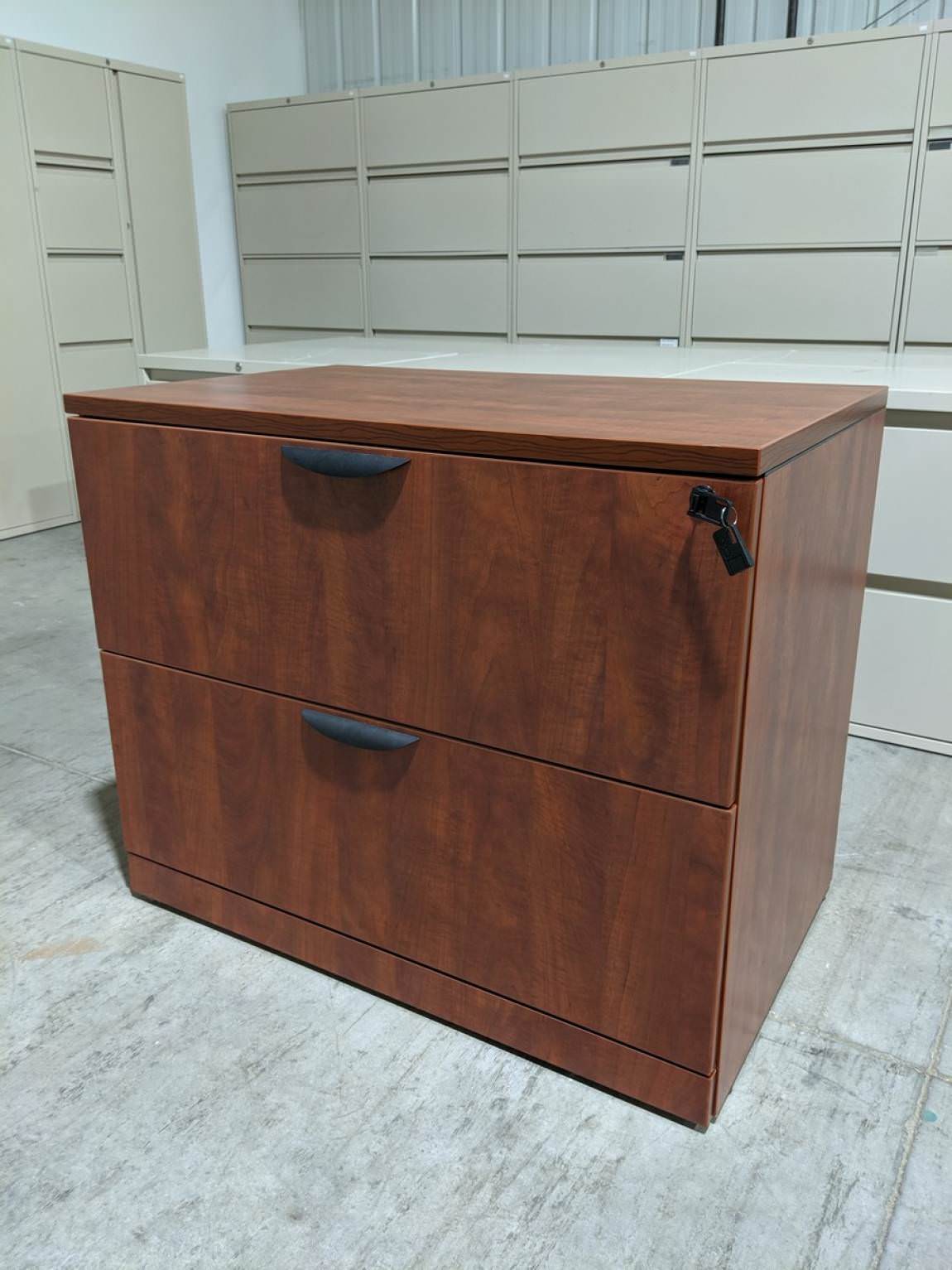 Cherry Laminate 2 Drawer Lateral Filing 35.5 Inch Wide 35.5