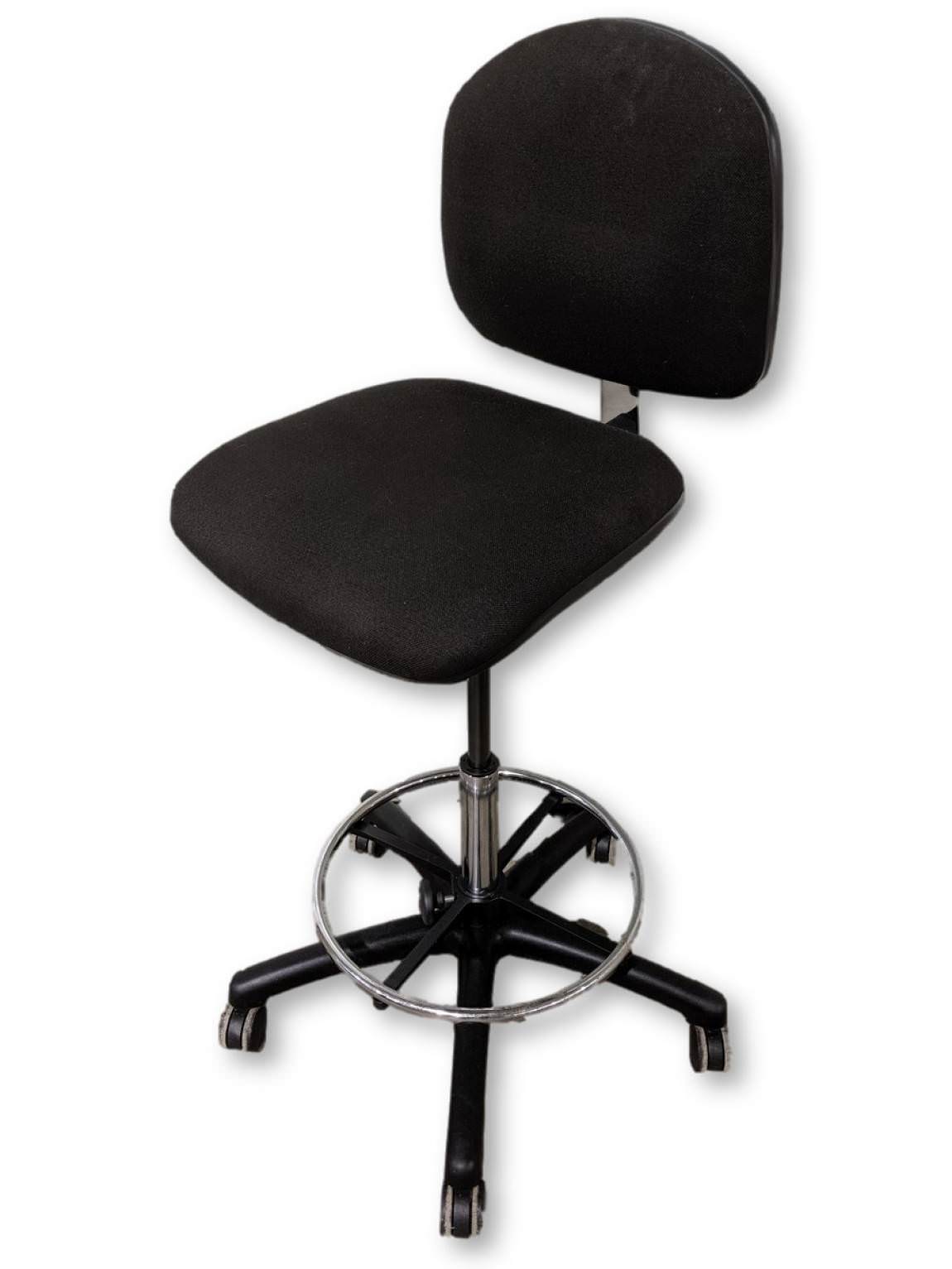 BenchPro Black Low-Back Rolling Office Stool Chair