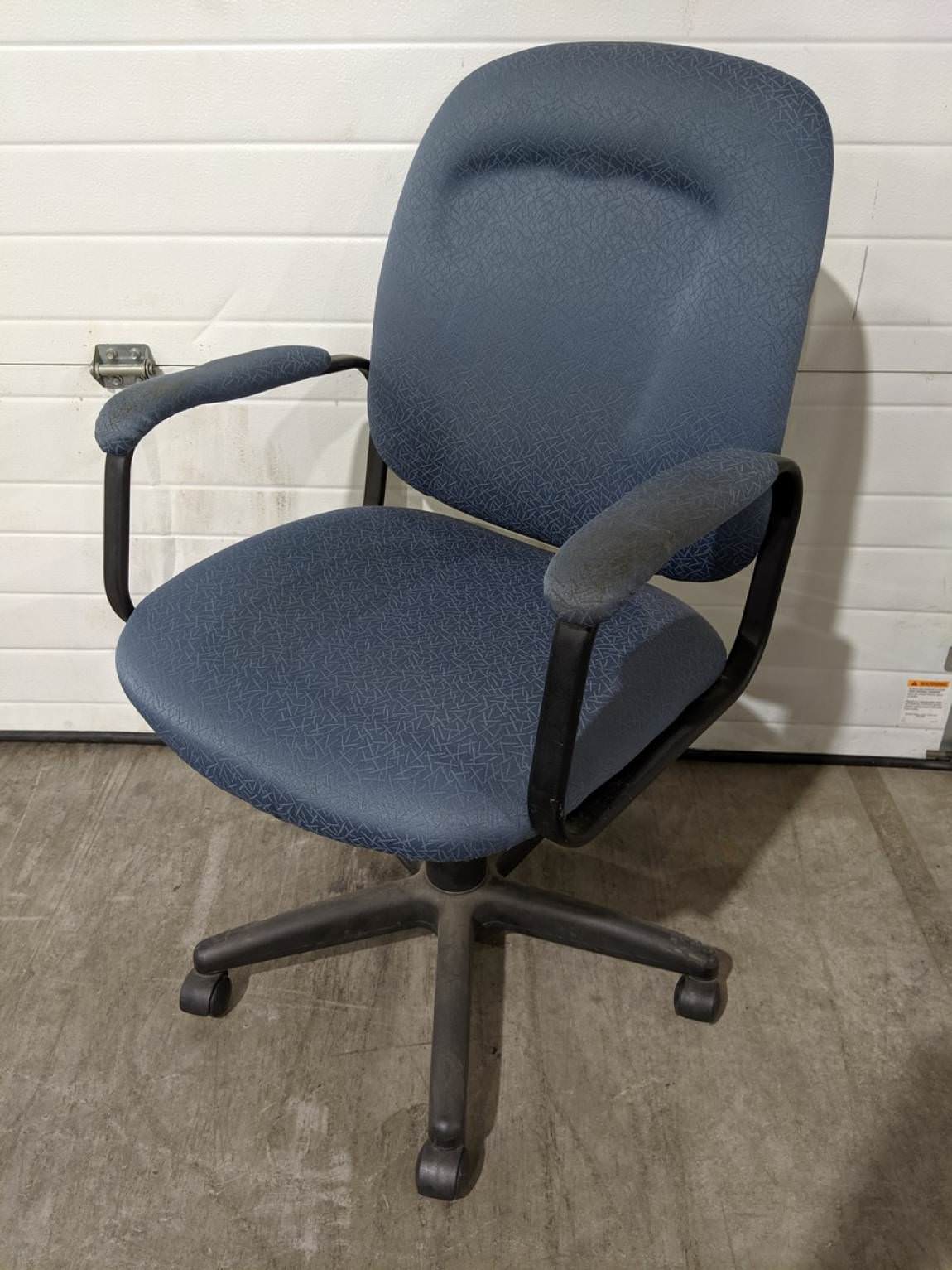 Blue Fabric Rolling Office Chair