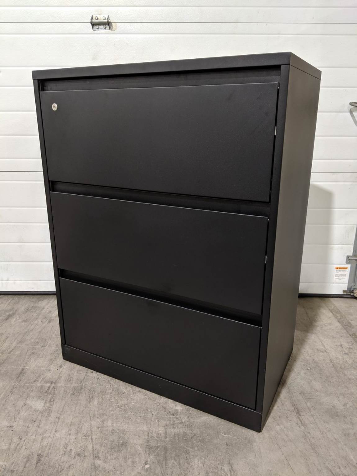 Steelcase Black 3 Drawer Lateral Filing Cabinet – 30 Inch Wide