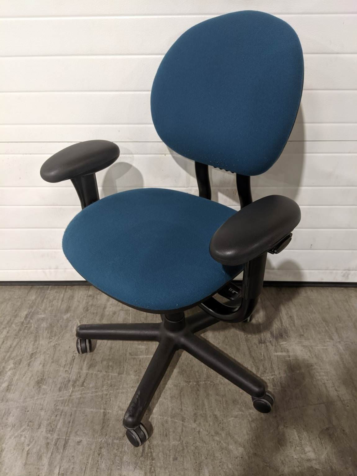 Steelcase Teal Fabric Rolling Office Chairs