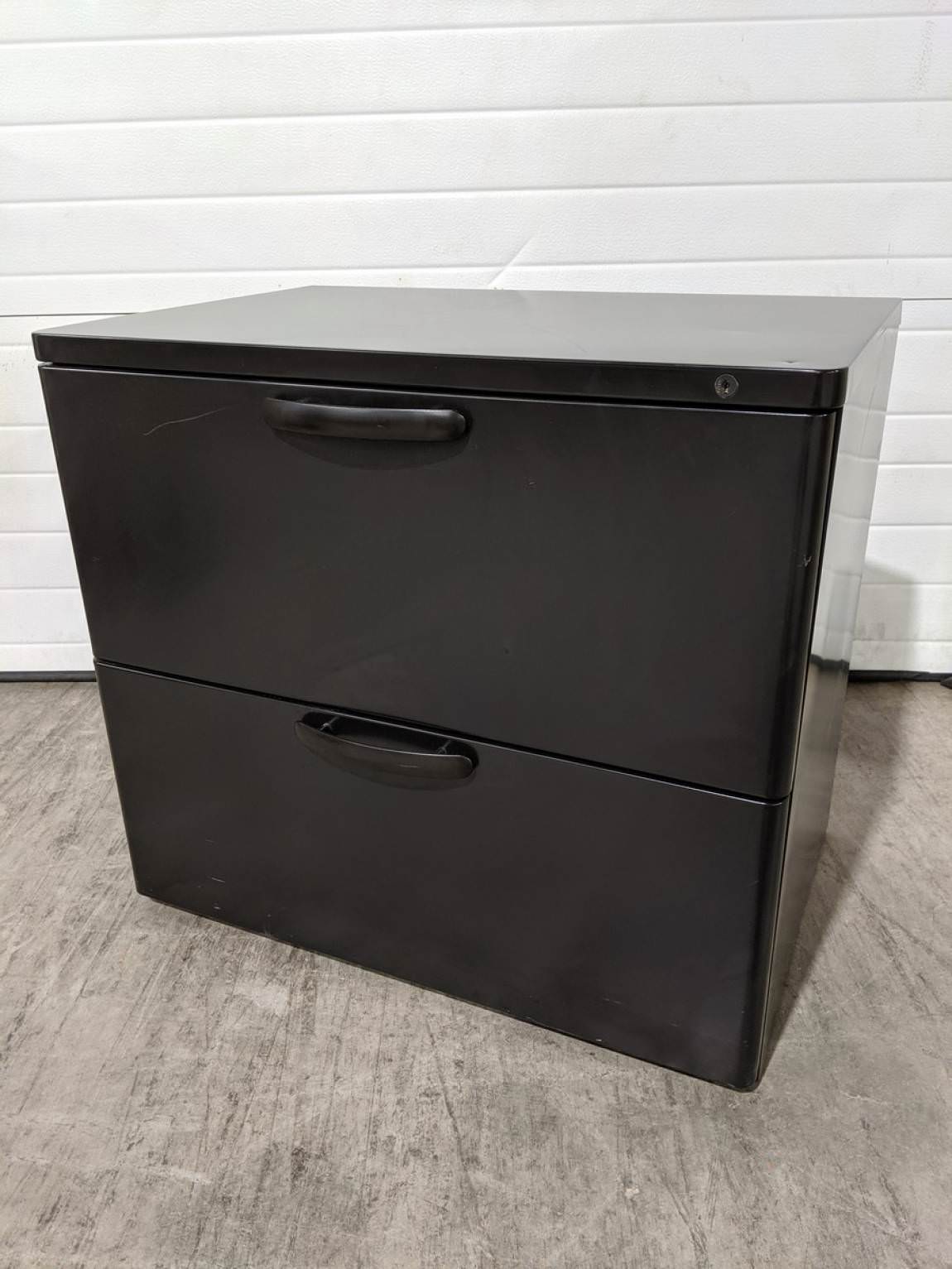 Black 2 Drawer Lateral Filing Cabinet – 29.5 Inch Wide