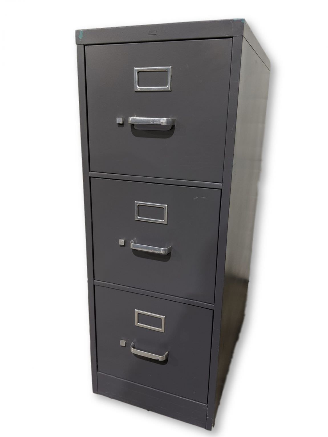 Gray Metal 3 Drawer Vertical File Cabinet