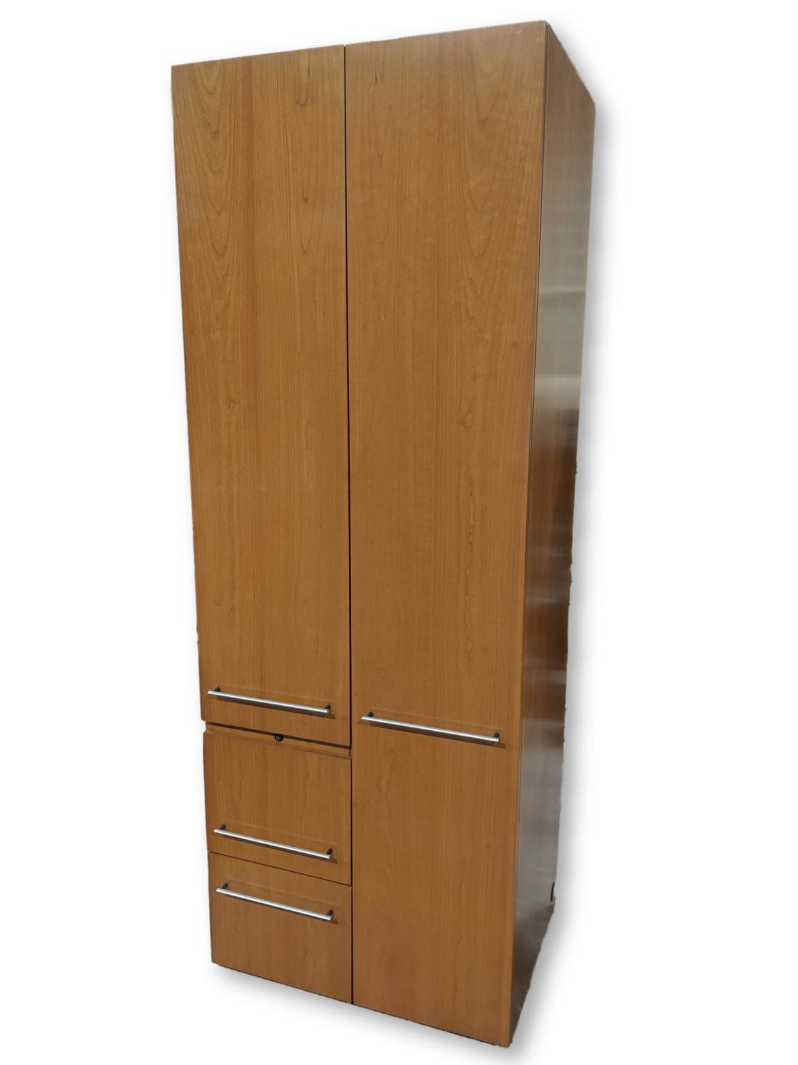 Steelcase Cherry Storage Cabinet with Wardrobe Storage