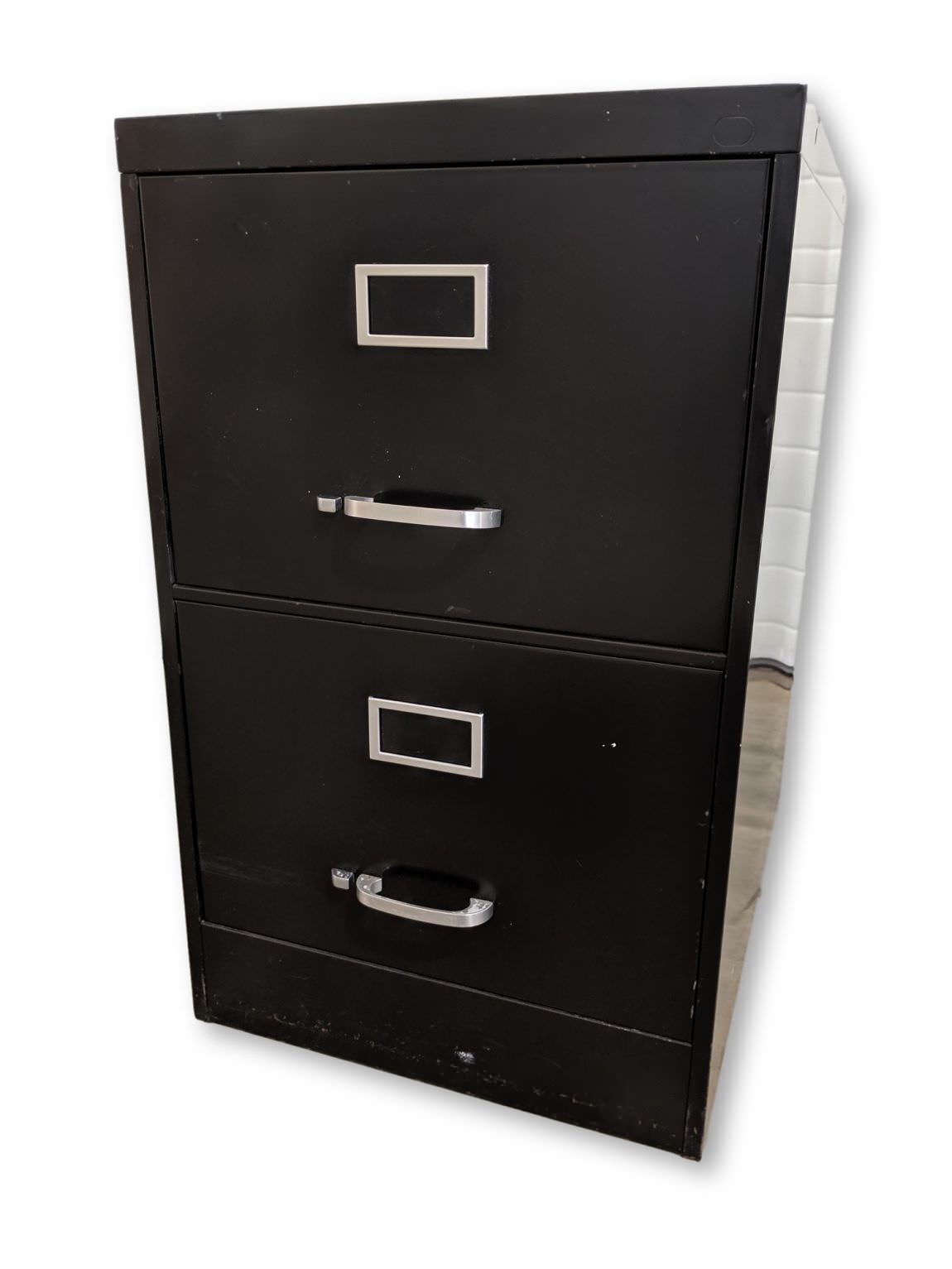 Black 2 Drawer Vertical Legal Size File Cabinet
