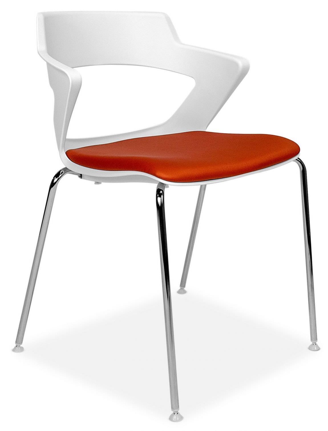 White Stacking Chair with Padded Seat
