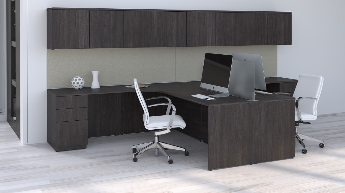 T shaped Two Person Desk For Two